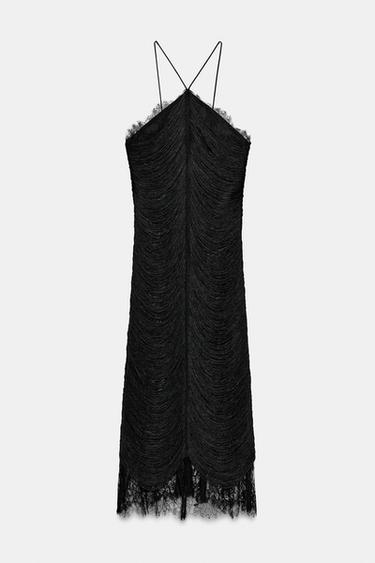 ROBE LONGUE À FRANGES ZW COLLECTION LIMITED EDITION - Noir de Zara - Image 8