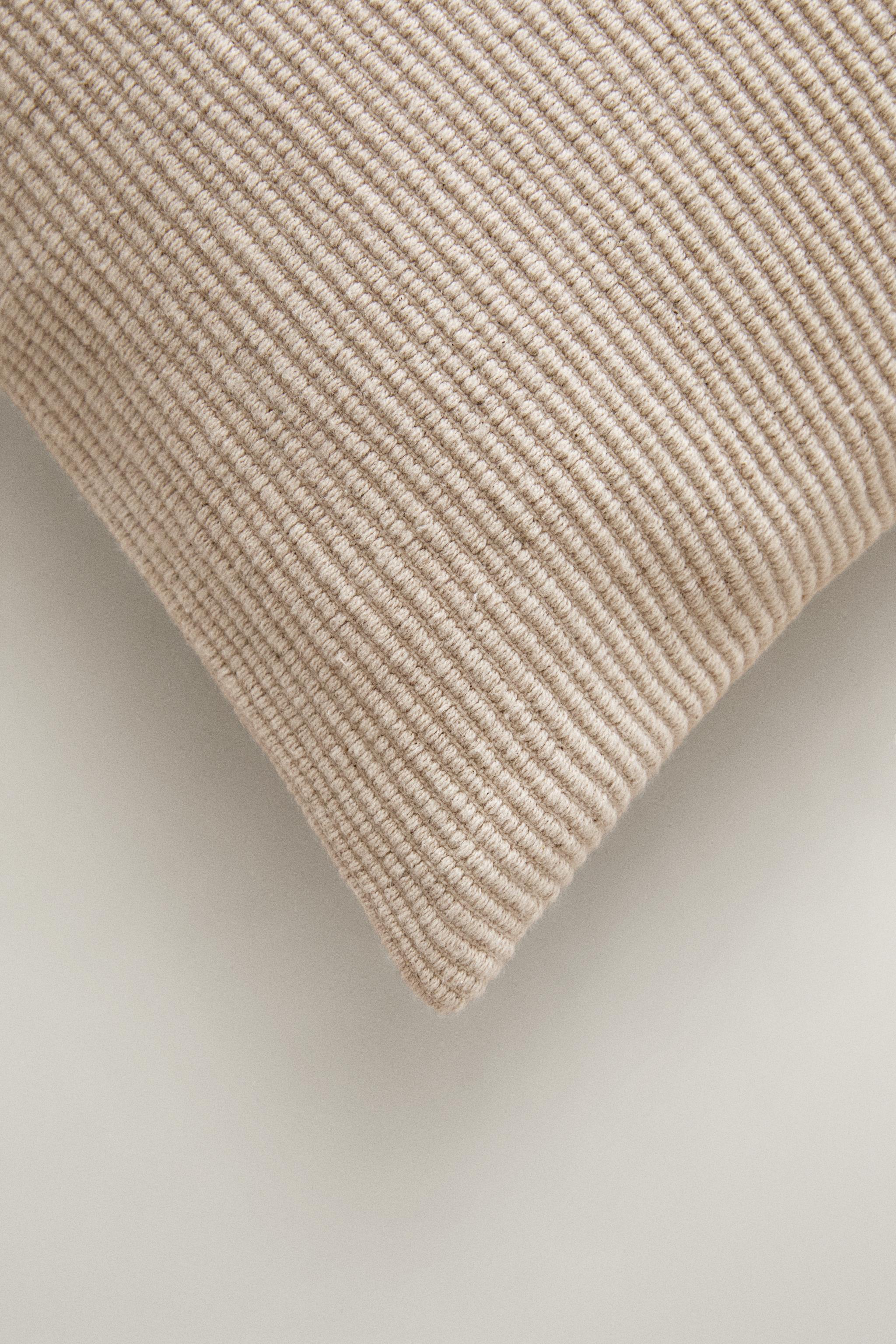 LINE THROW PILLOW COVER — Brown