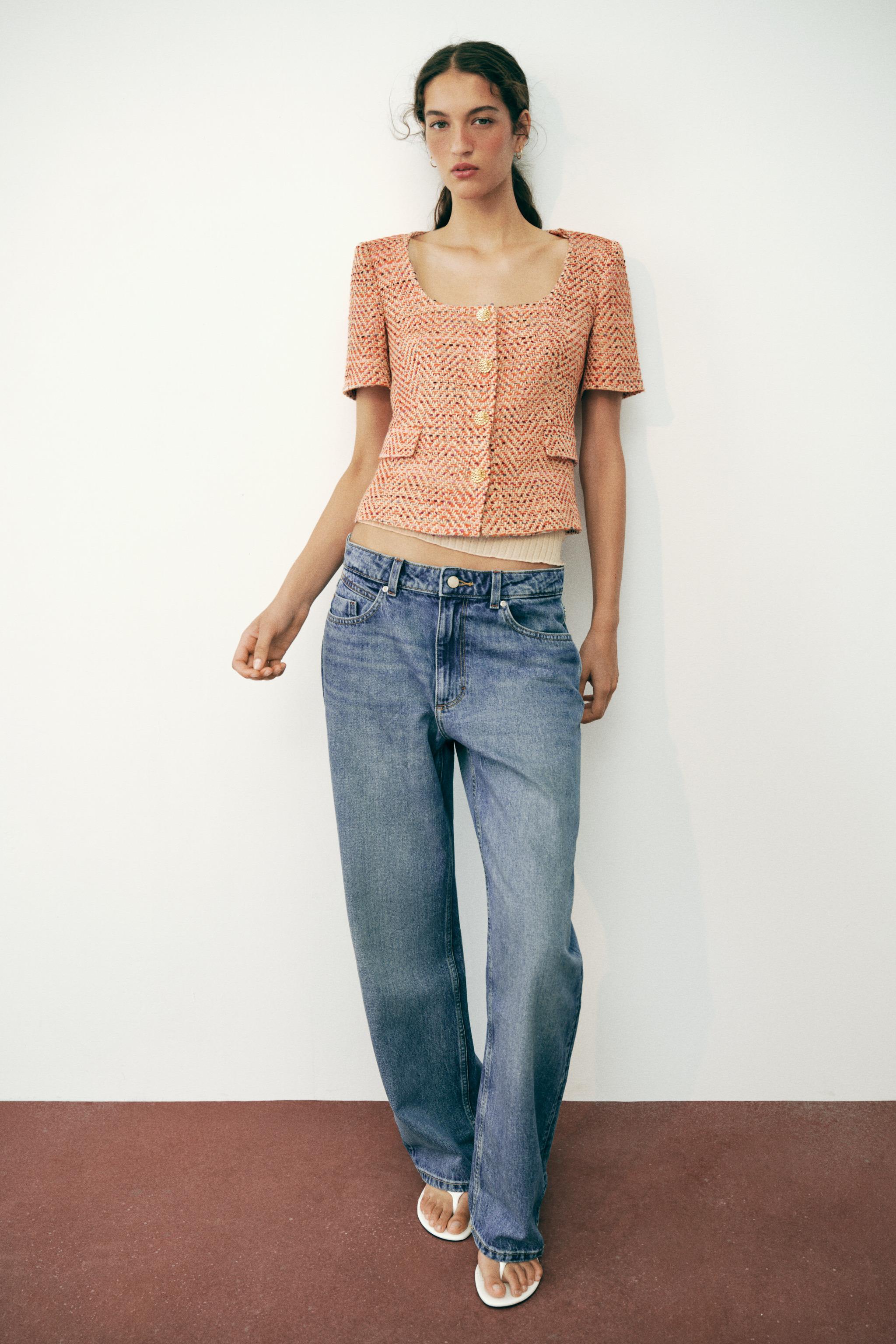 VESTE MANCHES COURTES À DÉCOLLETÉ ARRONDI