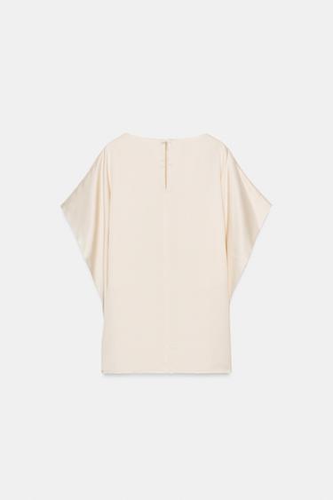 HAUT FLUIDE À MANCHES COURTES ZW COLLECTION - Écru de Zara - Image 6