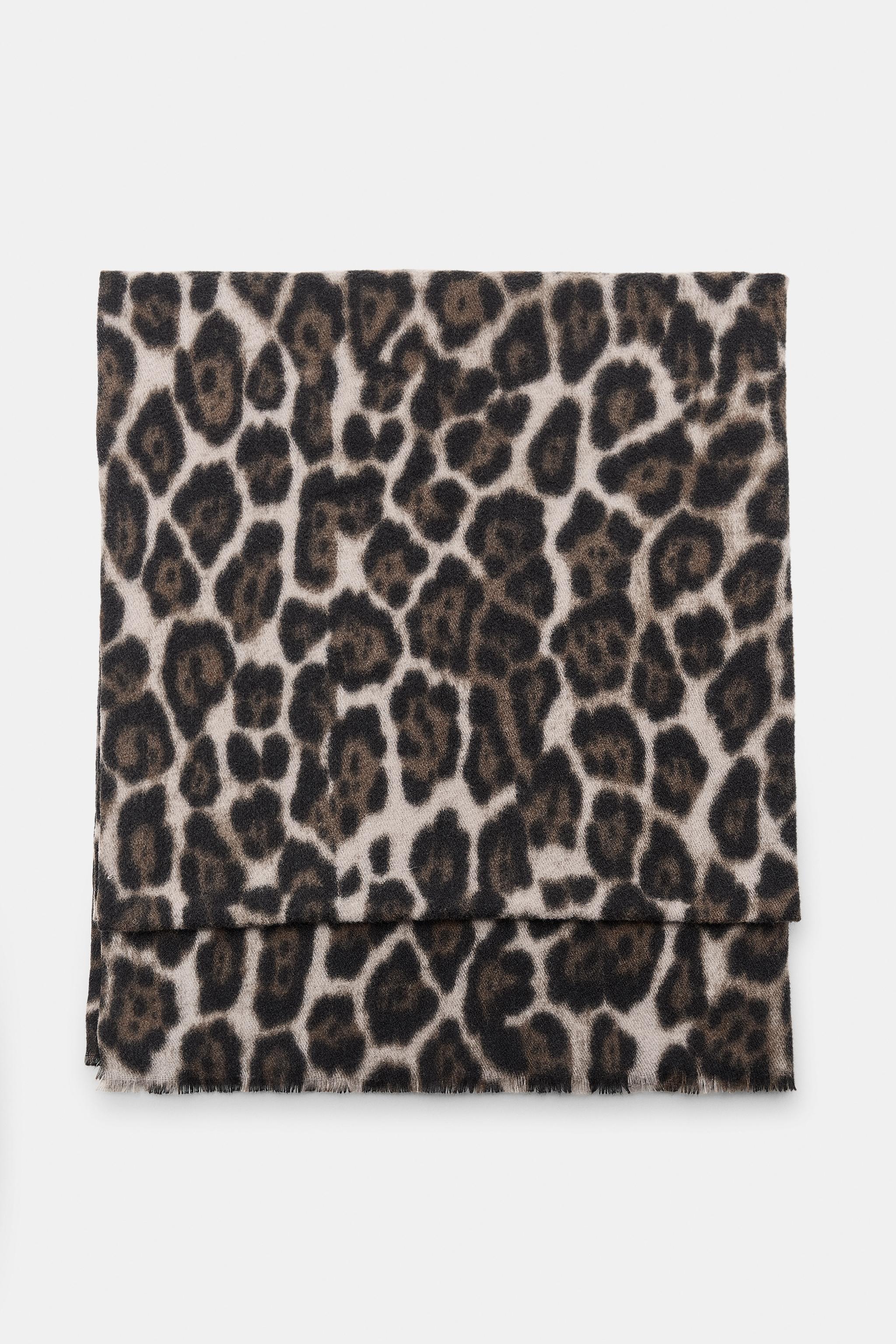 ZARA ANIMAL PRINT SCARF VISOR Zara Women Neck Head SCARF Animal Print Yellow Brown 44 main image 2