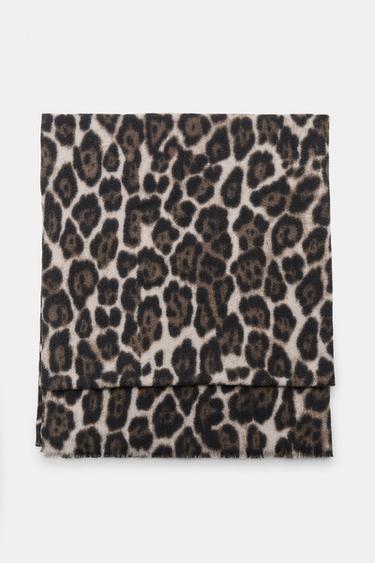 FOULARD À IMPRIMÉ ANIMAL - Léopard / Gris de Zara - Image 2