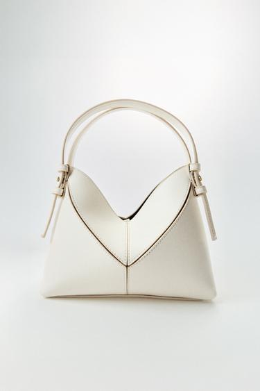 MINI BUCKET BAG WITH TOPSTITCHING - Ecru by Zara