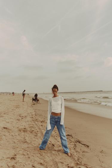 JEANS Z1975 CROPPED TIRO MEDIO - Azul de Zara