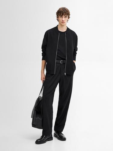 Zara Double wool blend bomber jacket - Black - Image 0