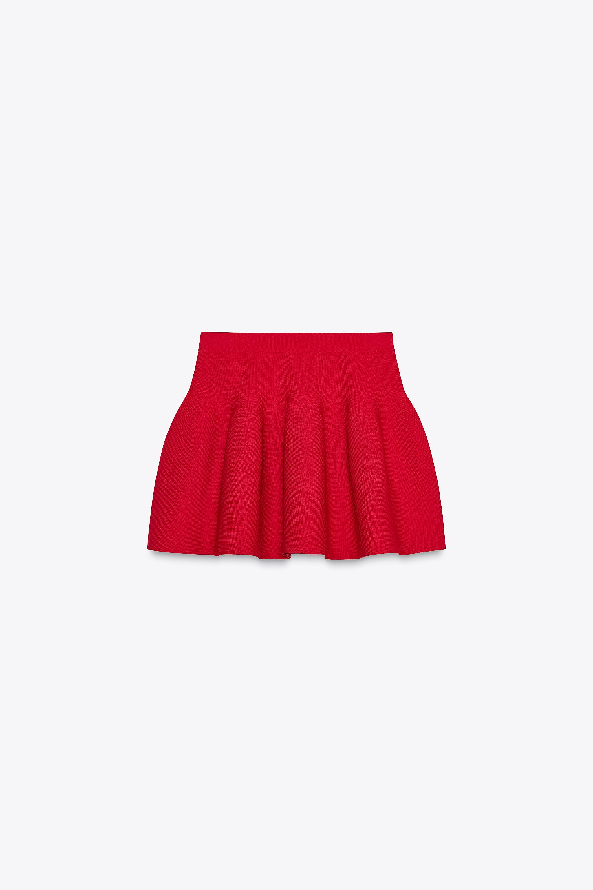 ニットミニスカート - ブライトレッド | ZARA Japan / 日本