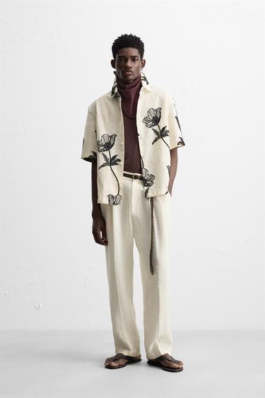 CONTRAST EMBROIDERY SHIRT - white by Zara - Image 0