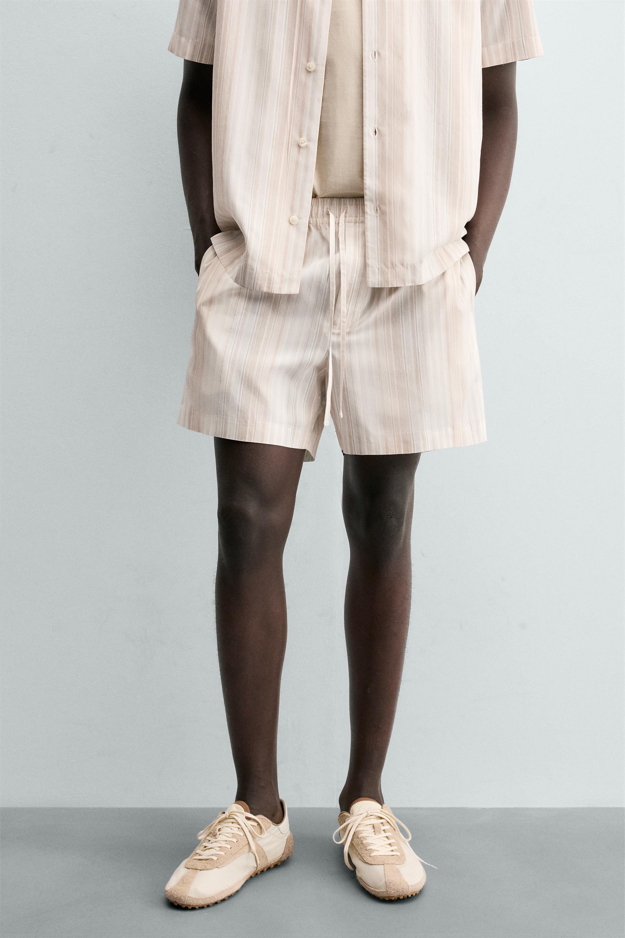 Мужские шорты Zara STRIPED RELAXED FIT SHORTS — фото 2
