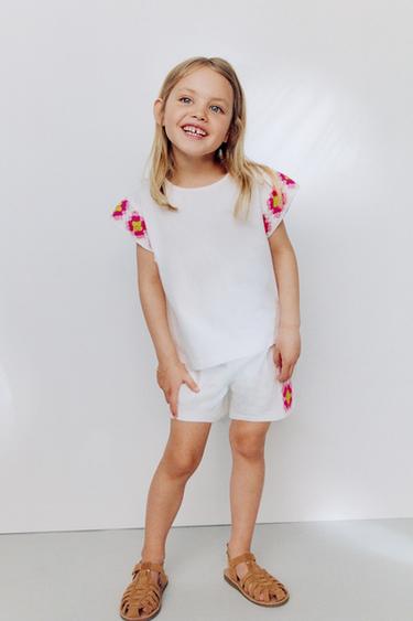 CROCHET SIDE STRIPE BERMUDA SHORTS - Oyster-white by Zara