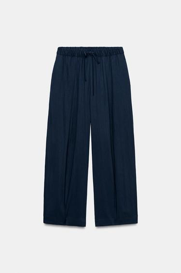 PANTALON BARREL ZW COLLECTION - Bleu encre de Zara - Image 4
