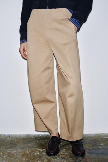 PANTALON CAROTTE ZW COLLECTION - whisky clair de Zara - Image 3