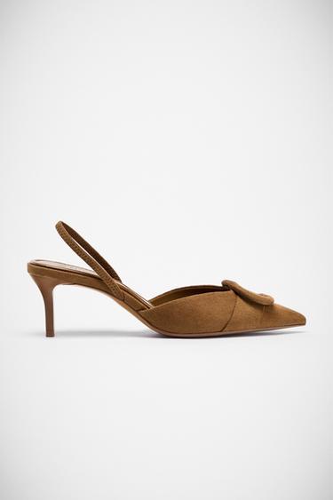 Zara SLINGBACK SHOES WITH PIECE - Brown