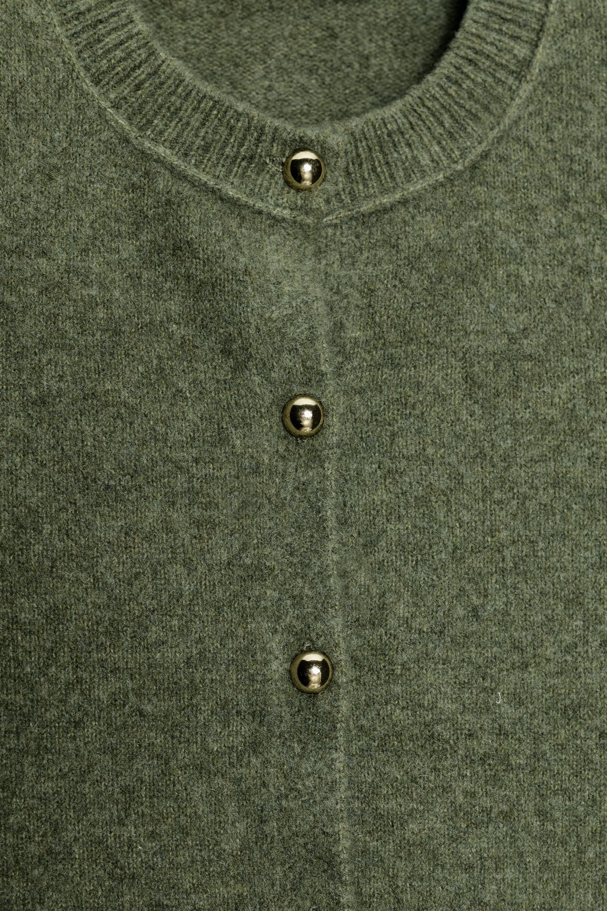 BALL BUTTON KNIT CARDIGAN - Green marl | ZARA United States