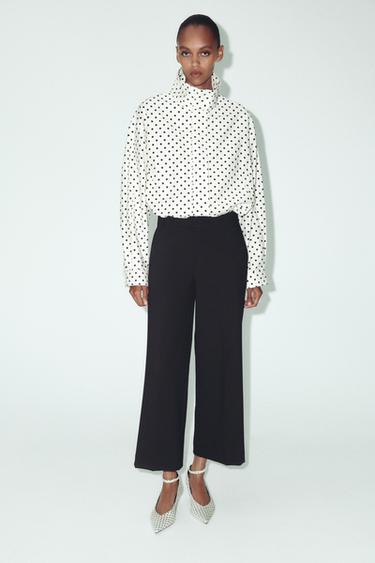 CROPPED STRAIGHT-LEG TROUSERS - Black by Zara - Image 0