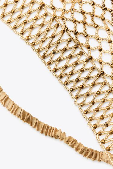 RHINESTONE AND BEAD HEADBAND - LIMITED EDITION - Golden by Zara - Image 2