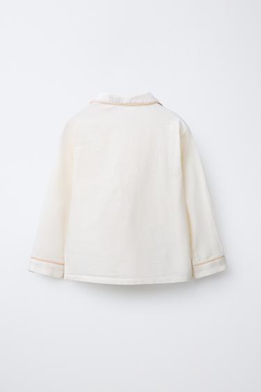 AGES 6-14 / PYJAMAS WITH CONTRAST PIPING - Ecru by Zara - Image 2