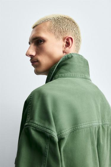 VESTE DÉLAVÉE PIÈCES - Vert de Zara - Image 5