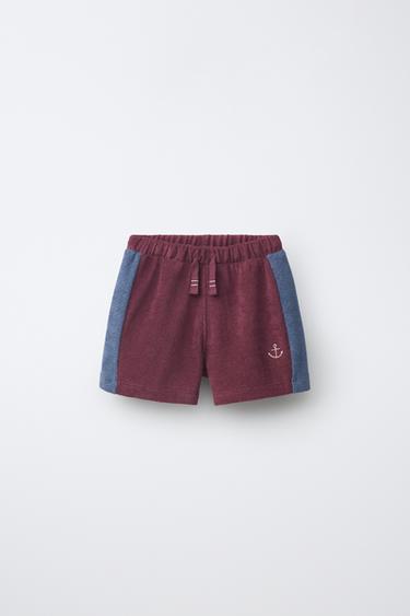 Zara TERRYCLOTH SHORTS - Purple