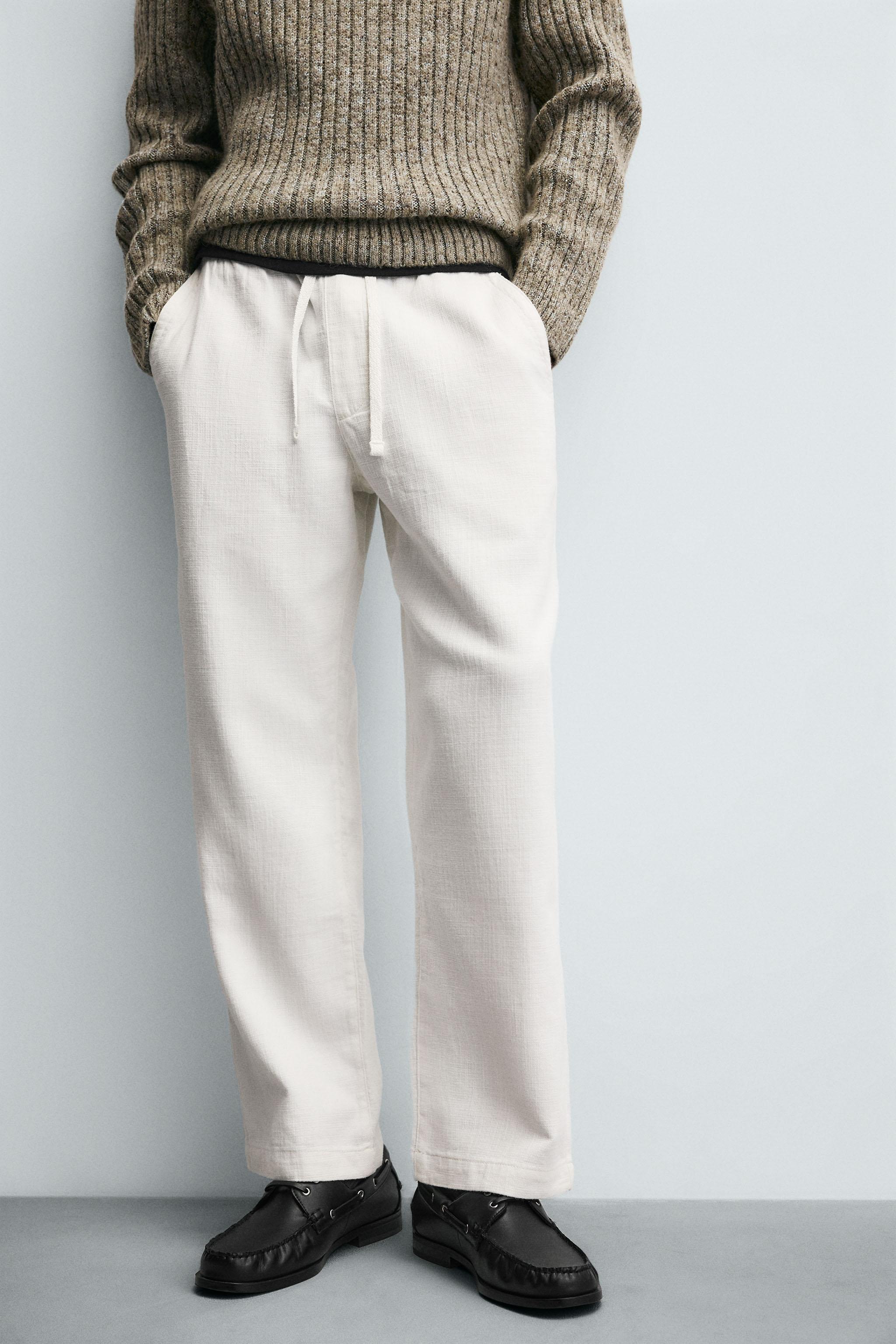 TEXTURED RELAXED FIT TROUSERS