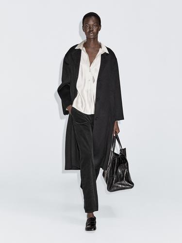 Zara Barrel fit corduroy trousers - Black - Image 0