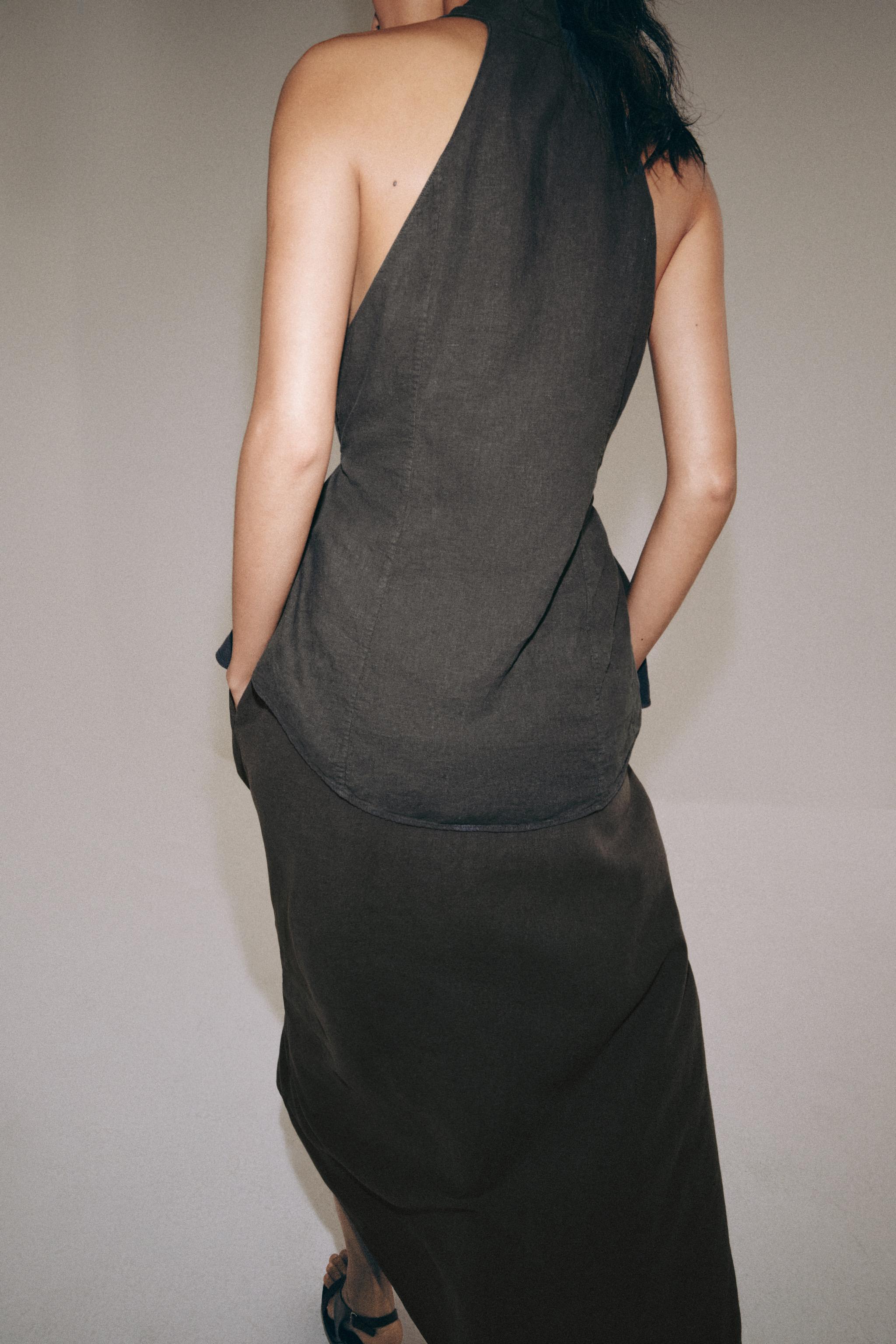 Женские юбки Zara ZW COLLECTION LINEN BLEND LONG SKIRT — фото 3