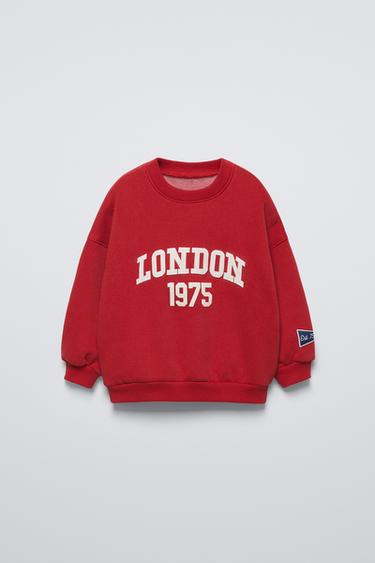 Zara VARSITY SWEATSHIRT - Reddish