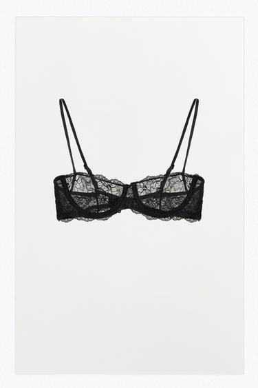 SOUTIEN-GORGE À ARMATURES EN DENTELLE - Noir de Zara