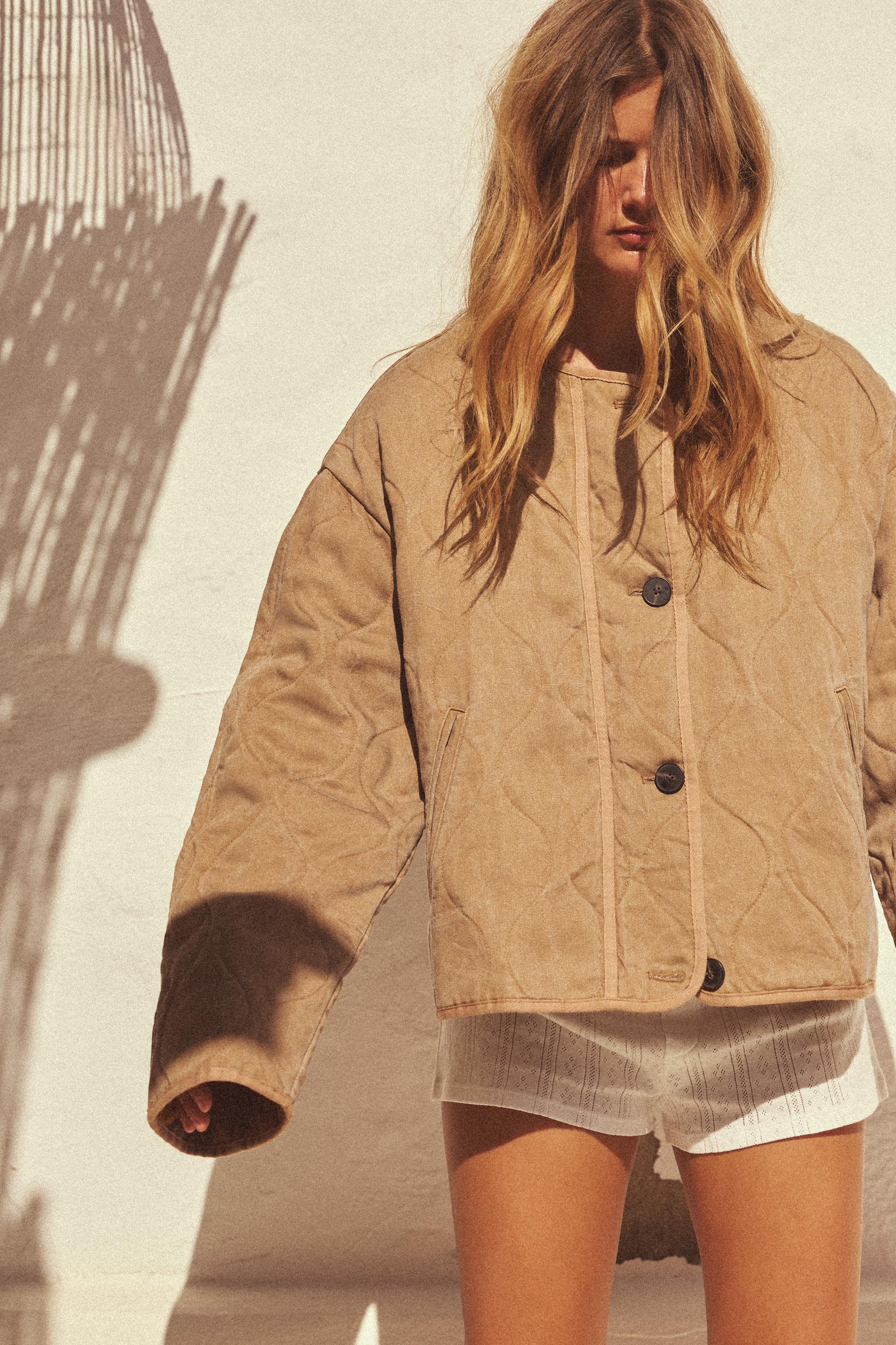 WASHED-EFFECT PADDED JACKET - Mid-camel | ZARA United States