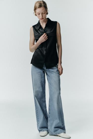 CAMISA SATINADA ZW COLLECTION - Negro de Zara