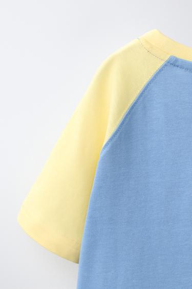 T-SHIRT À MANCHES RAGLAN - Bleu clair de Zara - Image 3
