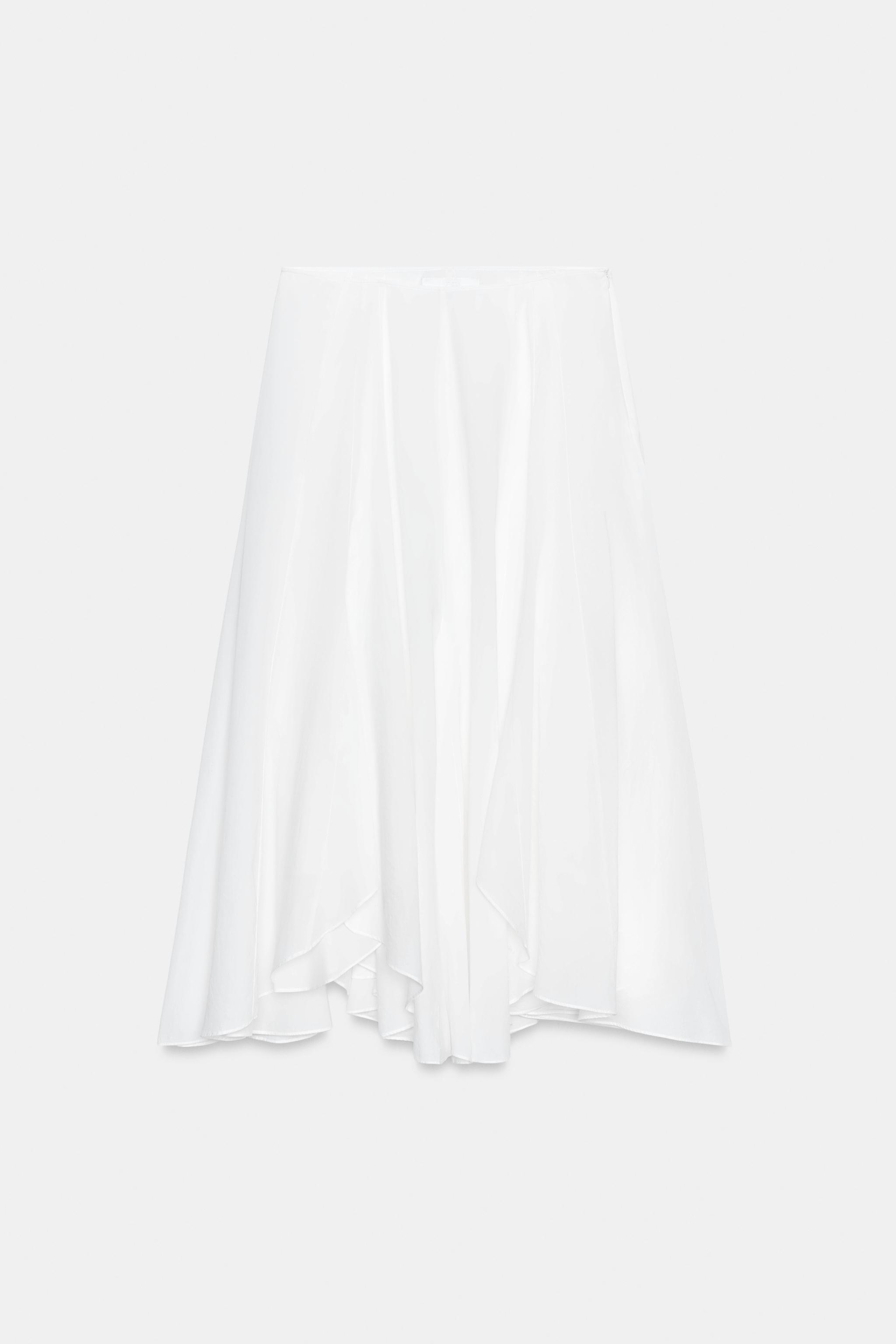 ZWコレクション アシンメトリーフルイドスカート - ホワイト | ZARA