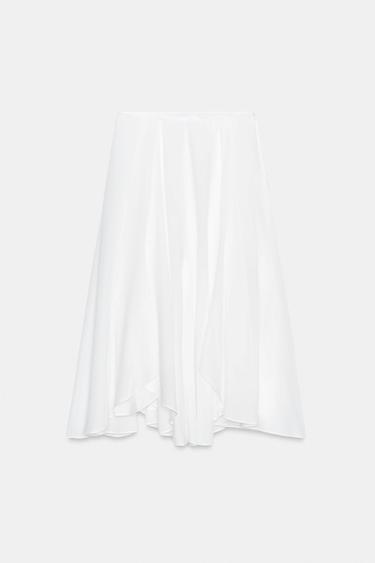 CHÂN VÁY BẤT ĐỐI XỨNG ZW COLLECTION - Màu trắng từ Zara - Hình ảnh 0