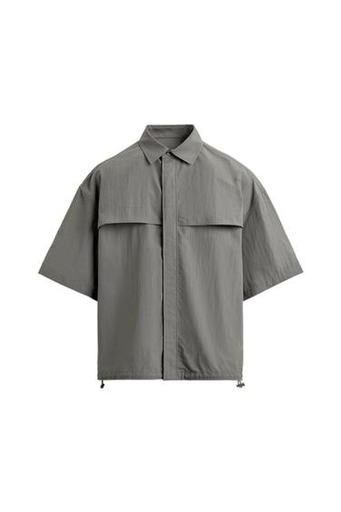 テクニカルリラックスフィットシャツブルーグレーZaraのテクニカルリラックスフィットシャツ - ブルーグレー 