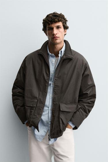 WAXED FINISH JACKET - Khaki by Zara