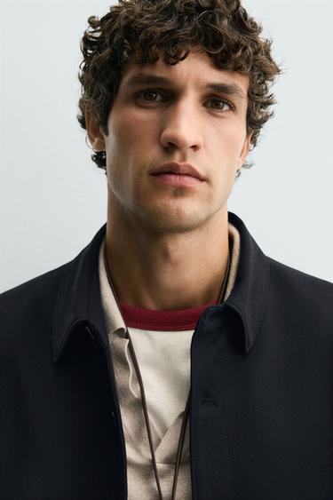 REGULAR FIT OVERSHIRT - Navy blue by Zara - Image 4