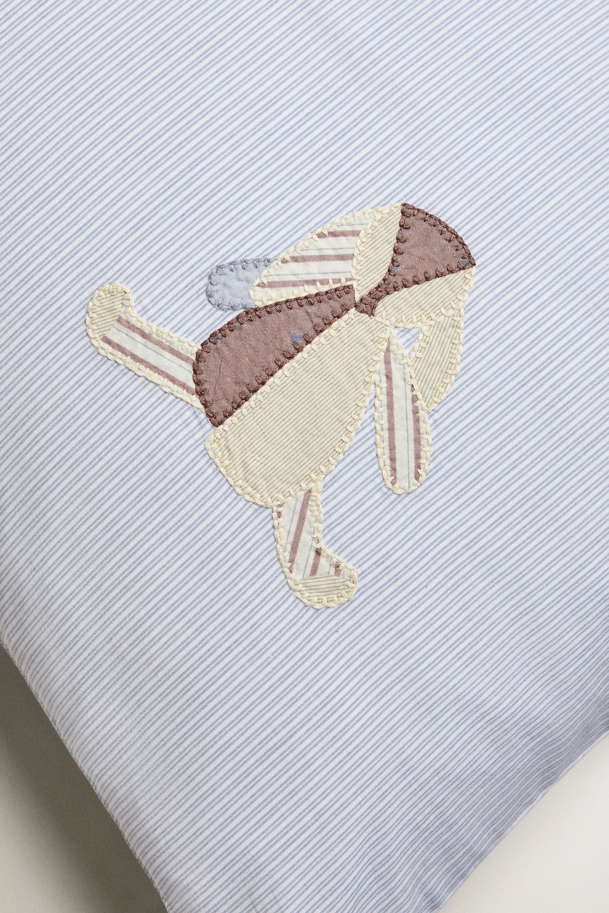 KIDS' COTTON RABBIT PILLOWCASE