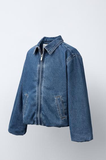 DENIM BOMBER JACKET - Mid-blue by Zara - Image 1