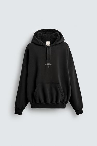 CONTRAST POUCH POCKET HOODIE X SR_A - Black by Zara