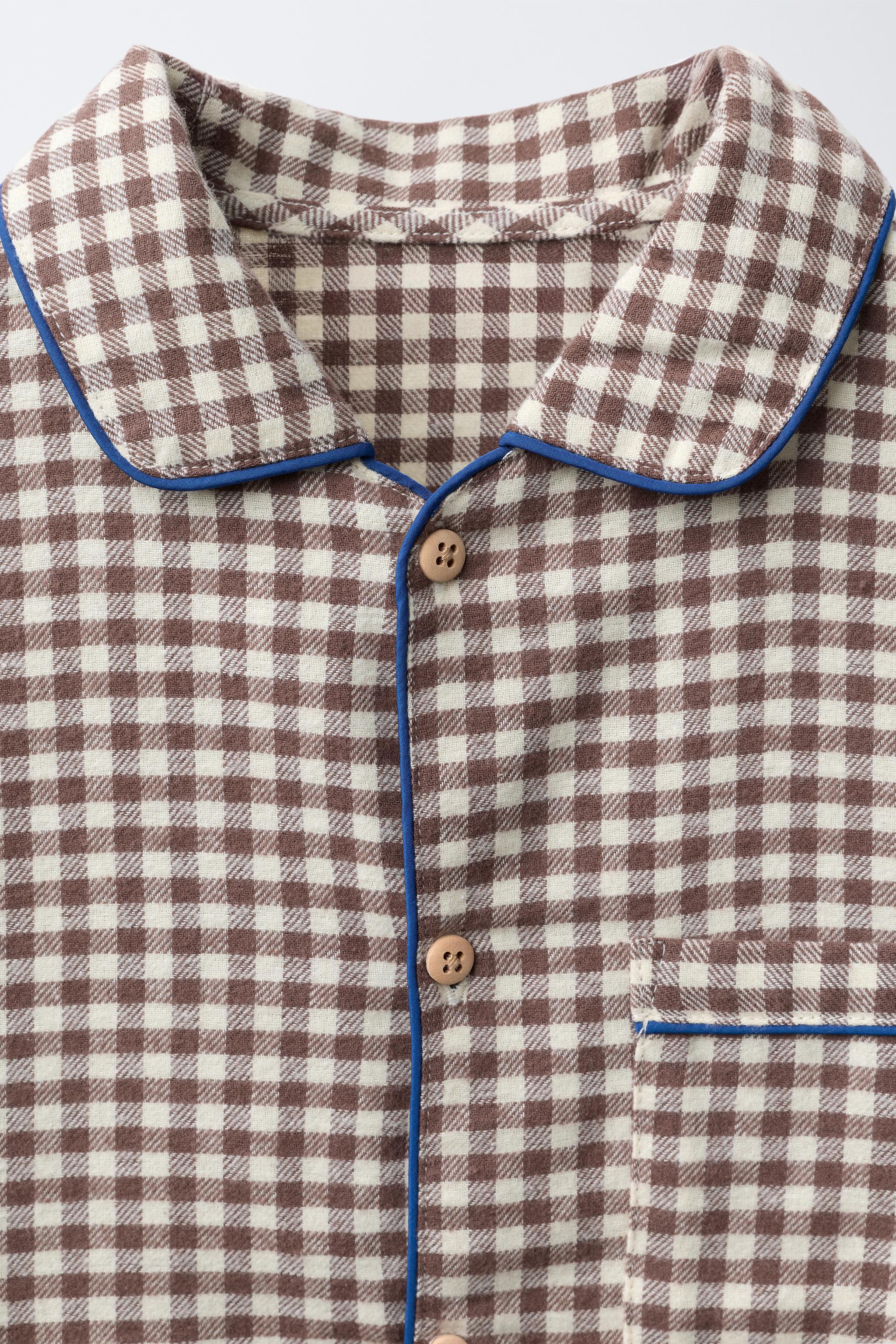 3-6 YEARS/ GINGHAM FLANNEL PAJAMAS