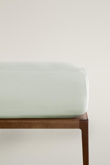 SATEEN FITTED SHEET | 30 CM HIGH (300 THREAD COUNT) - Mint by Zara