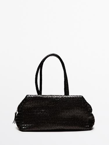 Zara Braided nappa leather satchel bag - Black