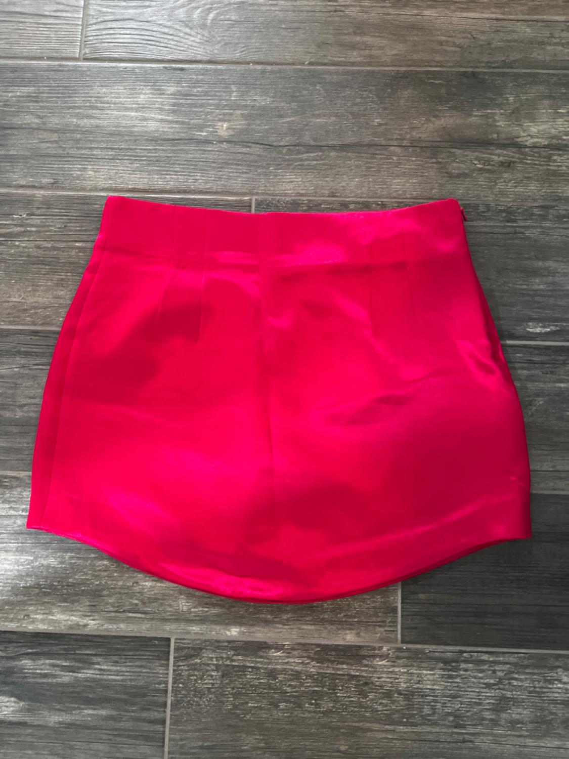 SATIN EFFECT HIGH WAIST SKIRT