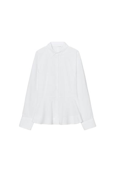 Zara PEPLUM POPLIN SHIRT - White