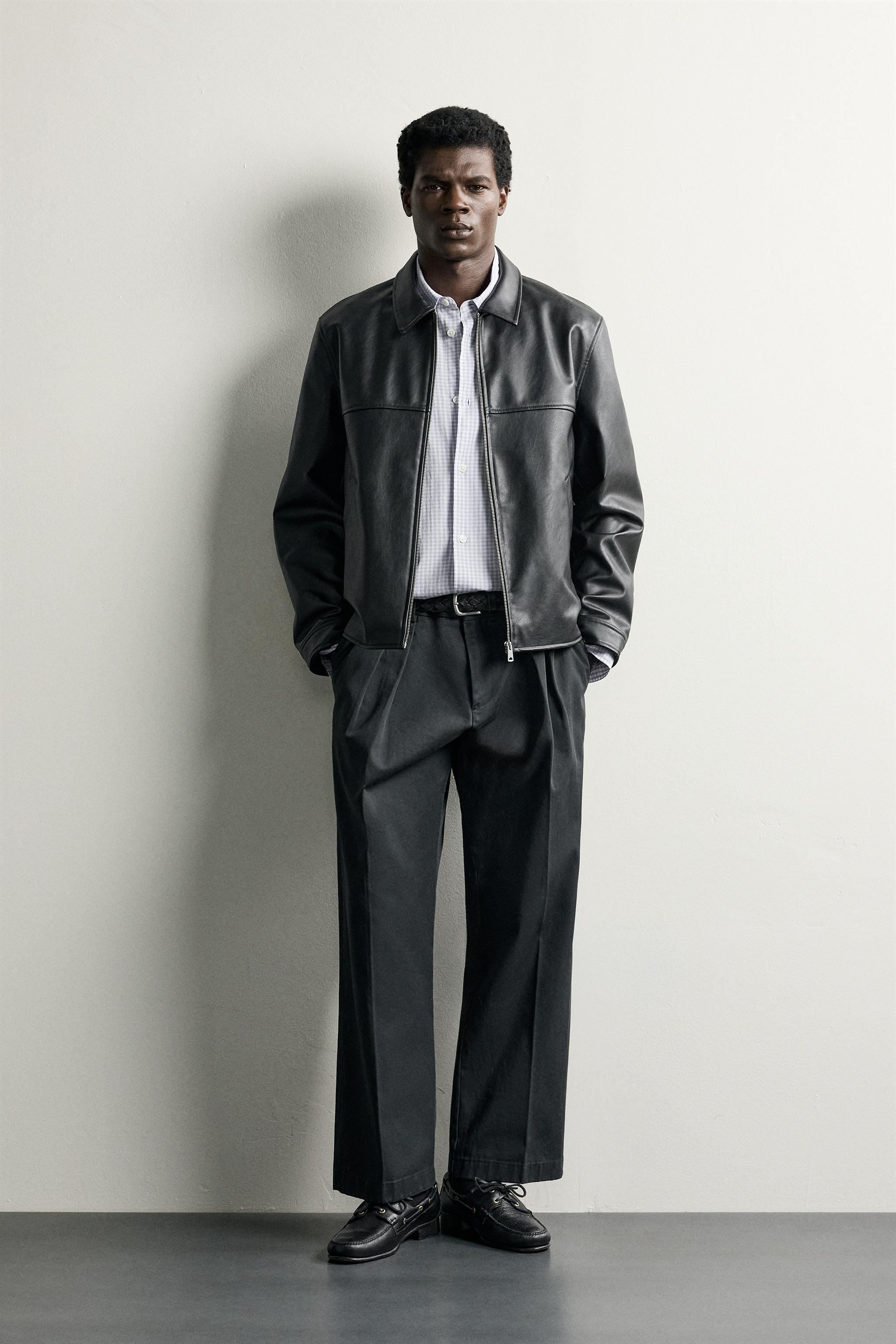 Zara REGULAR FIT SUNİ DERİ CEKET