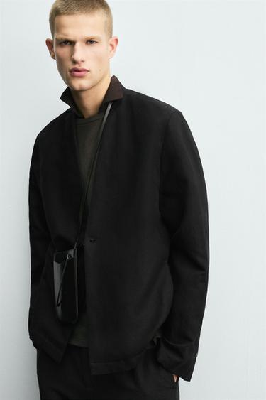 BLAZER COSTUME COTON - LIN - Noir de Zara - Image 4