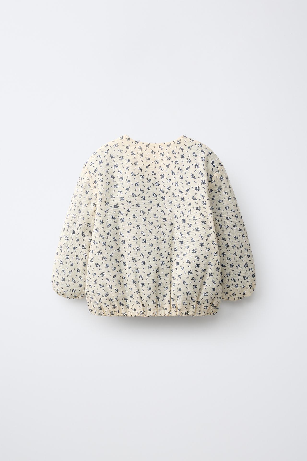 FLORAL PRINT JACKET — Ecru
