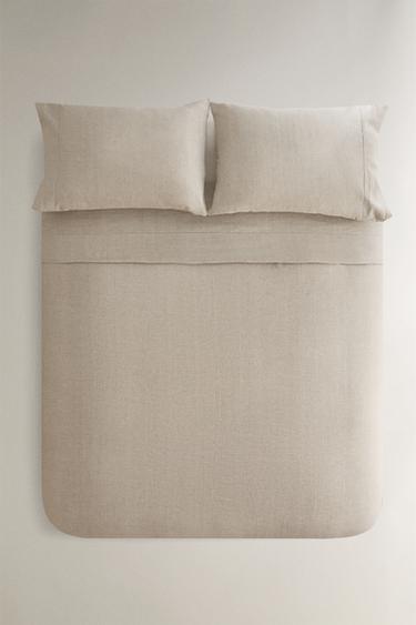 HOUSSE DE COUETTE CHANVRE (175 G/M²) - Beige clair de Zara
