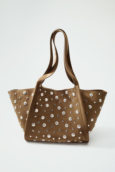 CITYBAG TACHAS - Marrón de Zara