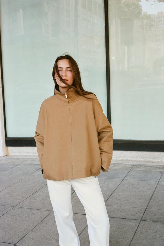 Zara ZW COLLECTION CONTRAST TRENCH COAT - Mid-camel - Image 0