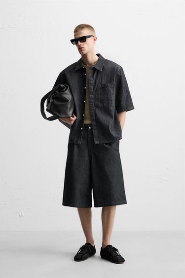 BERMUDA WIDE LEG PLIS - Indigo de Zara - Image 0